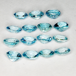 8.75ct Blue Zircon oval cut 5.1x4.1mm 15pcs