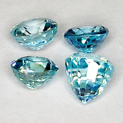 4.06ct Blue Zircon oval cut 5.4x4.8mm 4pcs