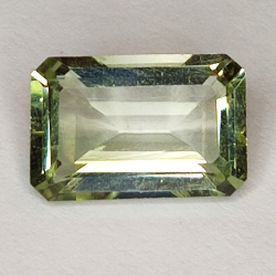 3.68ct Green Amethyst (prasiolite) emerald cut 12x8mm