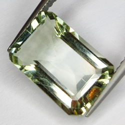 3.68ct Green Amethyst (prasiolite) emerald cut 12x8mm