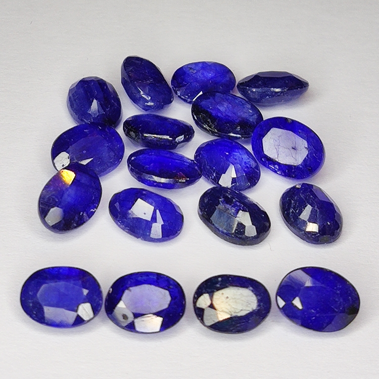 20.45ct Blue Sapphire oval cut 7.2x5.3mm 18pc