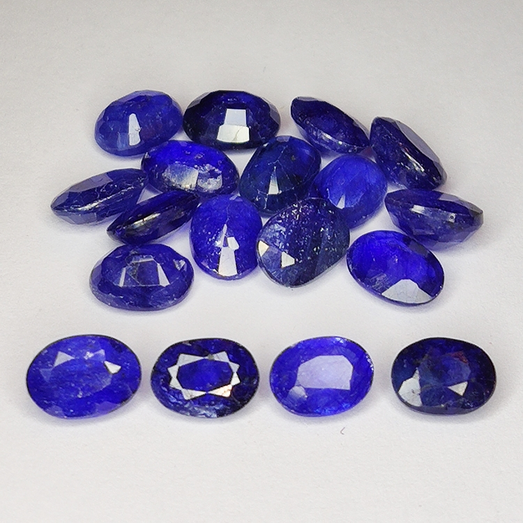 21.17ct Blue Sapphire oval cut 7.2x5.3mm 18pc