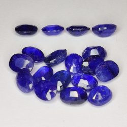 21.17ct Zaffiro blu taglio ovale 7.2x5.3mm 18pz