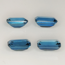 Topacio Londres azul talla esmeralda 6x4mm 4pz