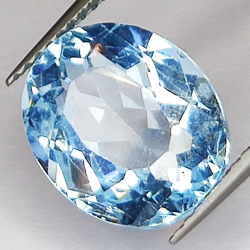 6.59ct Blue Topaz oval cut 12.0x10.2mm