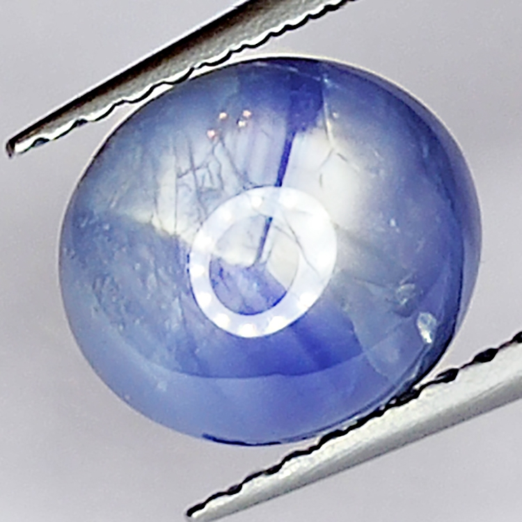 4.07ct Blue Star Sapphire cabochon oval 8.3x7.3mm