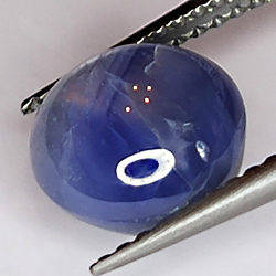 4,07ct Étoile Bleue Saphir cabochon ovale 8.3x7.3mm