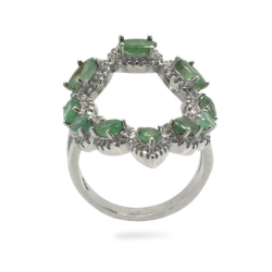 Emerald & 925 Sterling Silver Ring