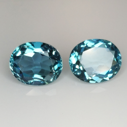 Topaze bleue de Londres taille ovale 11x9mm 1pz