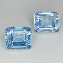 Topaze bleue taille émeraude 11x9mm 1pz