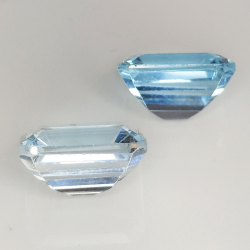 Topacio azul talla esmeralda 11x9mm 1pz