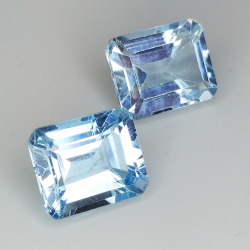 Topazio blu taglio smeraldo 11x9mm 1pz