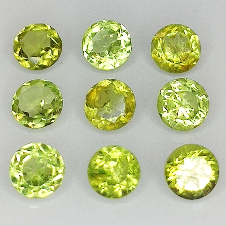 Peridot round cut 5mm 10pcs