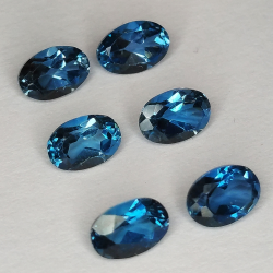 Topazio blu londra taglio ovale 6x4mm 4pz