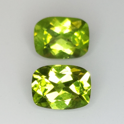 Peridot cushion cut 8x6mm 1pz