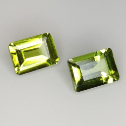 Peridoto taglio smeraldo mm.7x5 1pz