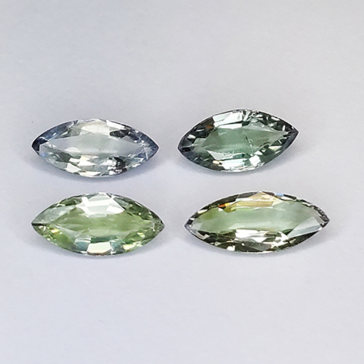 1,99ct Grüner Tansanit marquise schliff 8,7x3,7mm 4stk