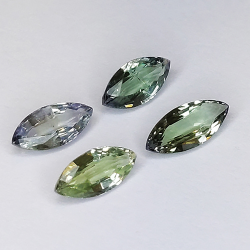 1.99ct Tanzanita Verde talla marquís 8.7x3.7mm 4pz