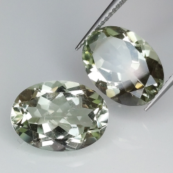 Améthyste verte (prasiolite) coupe ovale 14x10mm 1pz