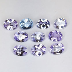 3.04ct Tanzanite taglio ovale 5.0x3.9mm 10pz