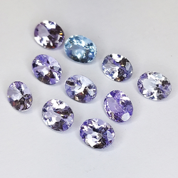 3.04ct Tanzanite taglio ovale 5.0x3.9mm 10pz