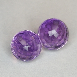 Amethyst round cut faceted semi-perforated 6.00mm 1pz