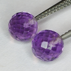 Amethyst round cut faceted semi-perforated 6.00mm 1pz