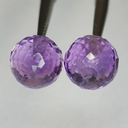 Amethyst round cut faceted semi-perforated 6.00mm 1pz