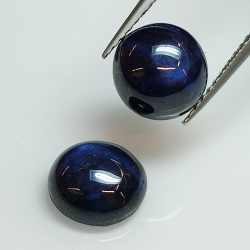 Cabochon tondo con zaffiro stellato 8mm 1pz