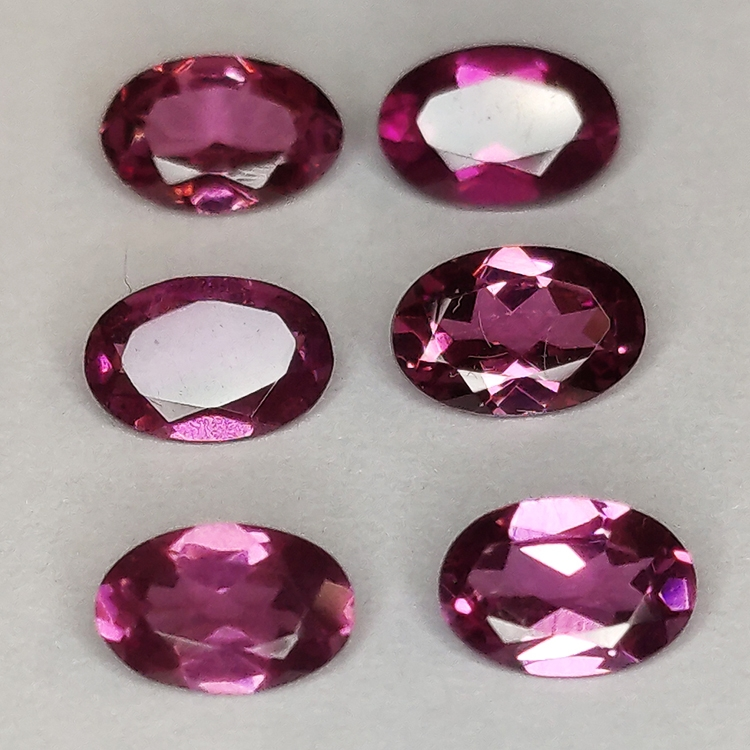 Grenat rhodolite taille ovale 6x4mm 1pz