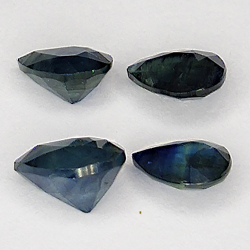 2.35ct Blue Sapphire pear cut 6.0x4.6mm 4pc