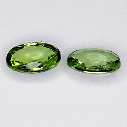 1.04ct Coppia Songea Sapphire verde taglio ovale 5.9x4.0mm