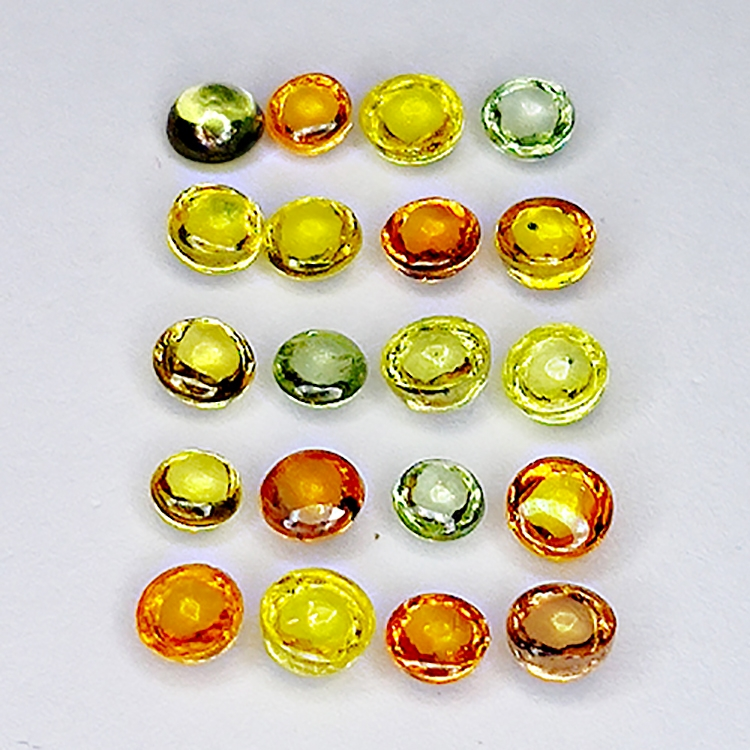 2.66ct Songea Saphir multicolore cabochon rond 2.8x2.7mm 20pc