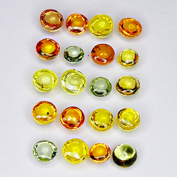 2.66ct Zafiro de Songea multicolor cabujón redonda 2.8x2.7mm 20pz