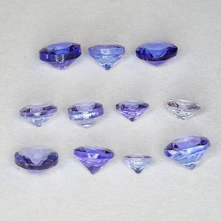 Tanzanite coupe ronde 2.1-3.7mm 1ct