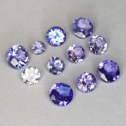 Tanzanite taglio rotondo 2,1-3,7 mm 1 ct