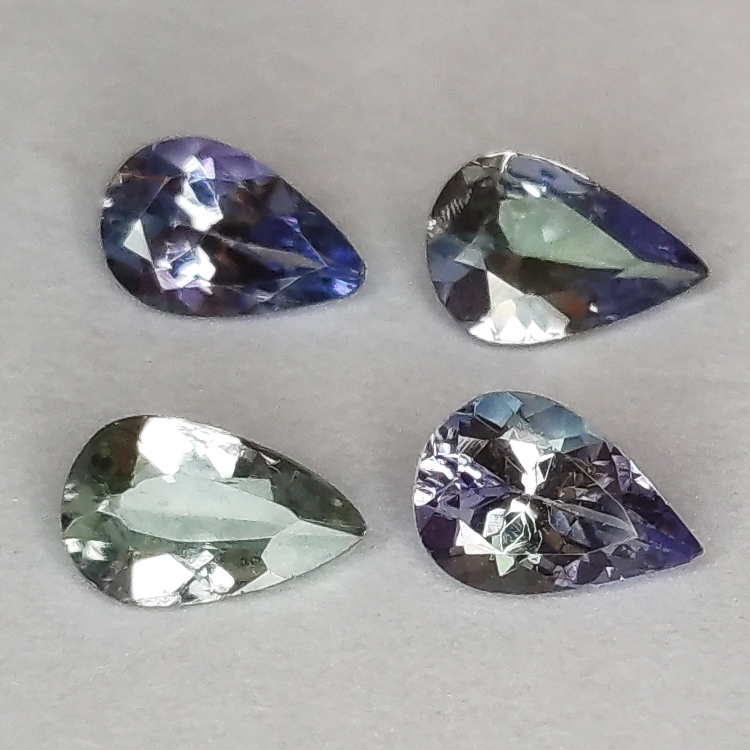 Pear cut tanzanite 6x4mm 1pc