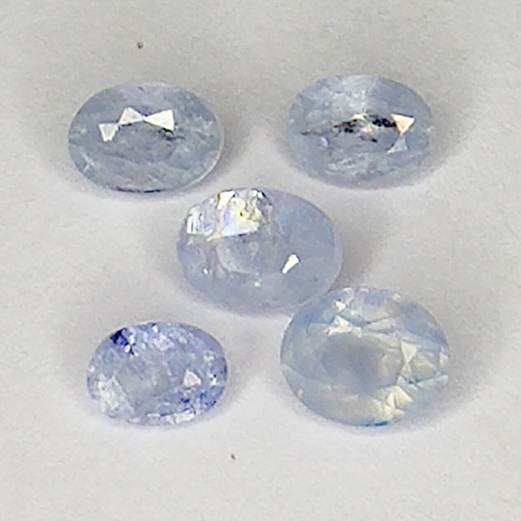 1.73ct Zaffiro Blu taglio ovale 4.7x3.9mm 5pz