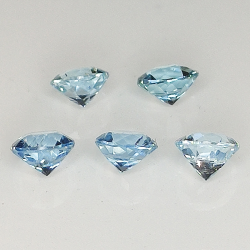 Aquamarine round cut 3.3-4.5mm 1ct