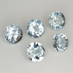 Aquamarine round cut 3.3-4.5mm 1ct