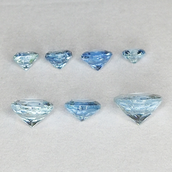 Aquamarine round cut 2.0-4.0mm 1ct