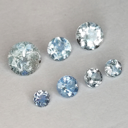 Aquamarine round cut 2.0-4.0mm 1ct