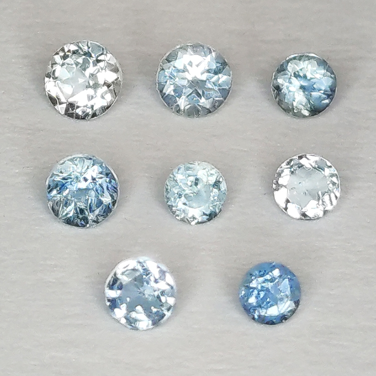 Round cut aquamarine 2.0-2.7 1ct