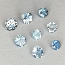 Round cut aquamarine 2.0-2.7 1ct