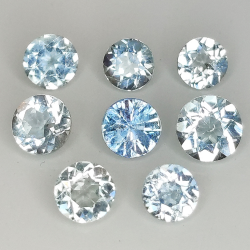 Round cut aquamarine 3.6-4.5 1ct