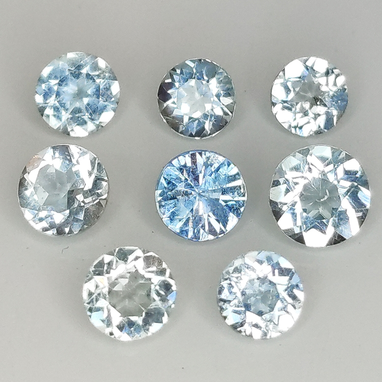 Acquamarina taglio rotondo 3,6-4,5 1ct