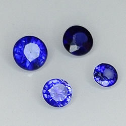 Round cut blue sapphire 2.2-3.0mm 1ct