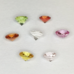 Zaffiro di Ceylon multicolore, taglio rotondo, 2,7-3,3 mm, 1 ct