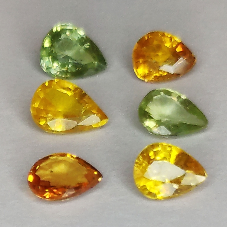 Songea sapphire multicolor pear cut 5x4mm 1ct