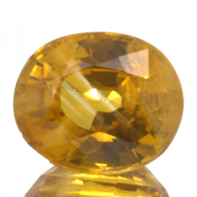 Taglio ovale con zaffiro giallo da 1,49 ct, 6,84 x 5,75 mm